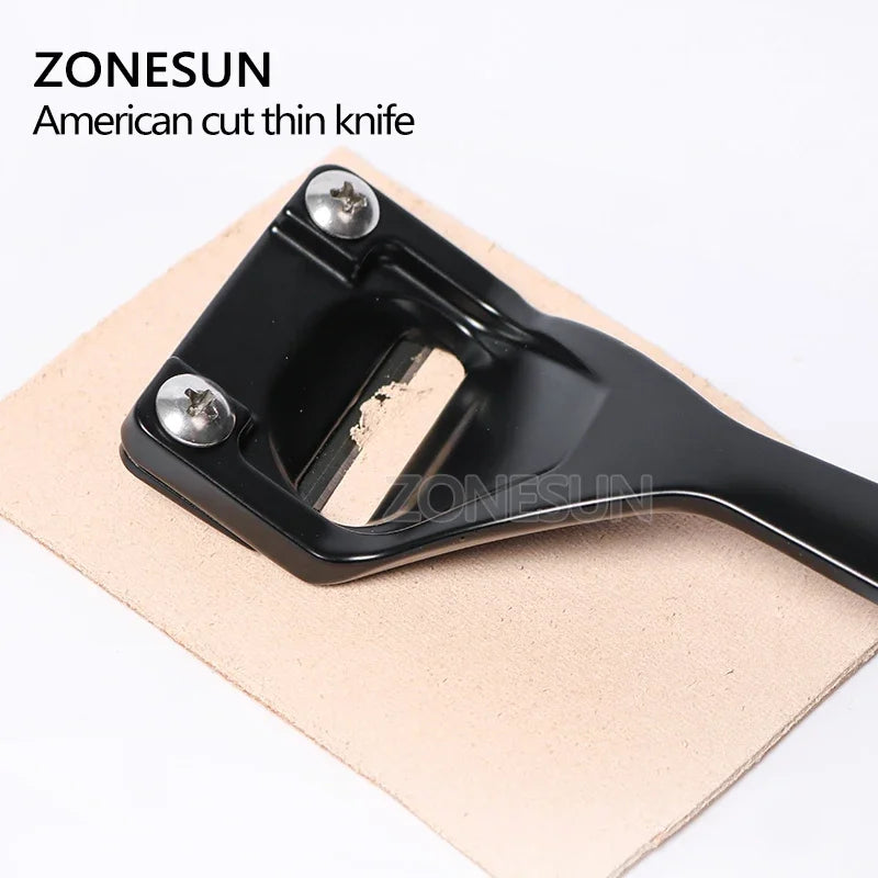 ZONESUN Leather Skiving Knife Leathercraft Edge Cutting 3 Blades Folds Seams Tool Skiving Trimming Leather Craft Supplies