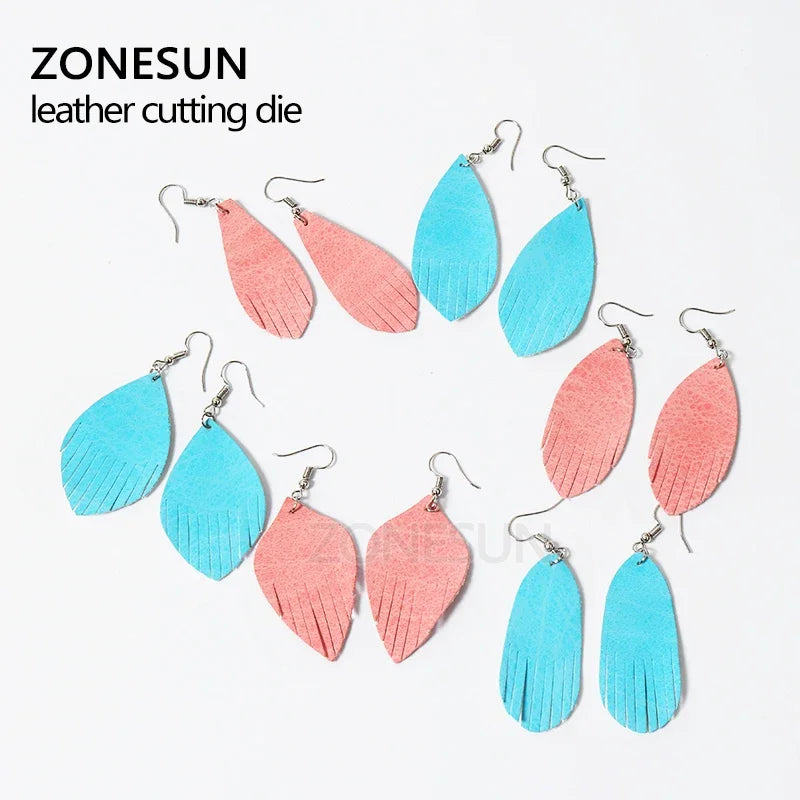 ZONESUN Leather Earring Cutting Die Tassel Steel Rule Die Leather Decoration Tool For Die Cutting Machine DIY Handicraft Cutter