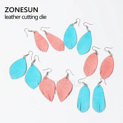 ZONESUN Leather Earring Cutting Die Tassel Steel Rule Die Leather Decoration Tool For Die Cutting Machine DIY Handicraft Cutter