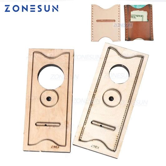 ZONESUN C2 Bank Credit Card Holder Custom Leather Cutting Die Handicraft Punching Tool DIY Paper Clicker Die Wooden Template