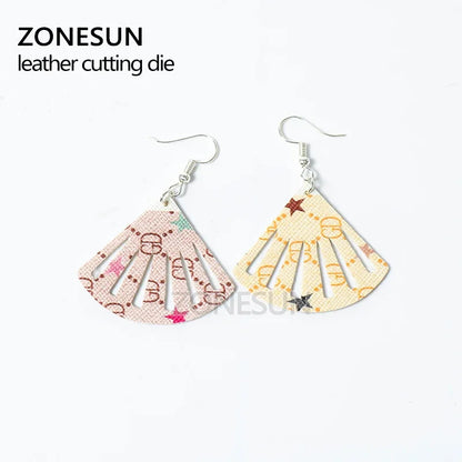 ZONESUN Custom Hand Fan Leather Blade Earring Paper Cutting Die Tool For Die Cutting Machine DIY Punching Clicker Steel Rule Die