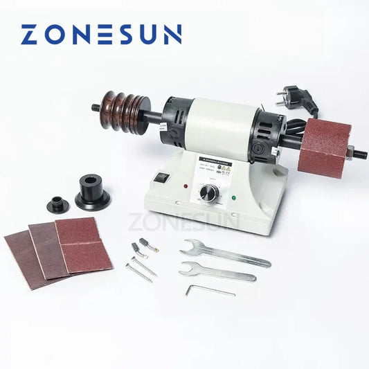 ZONESUN Vegetable Tanned Leather Burnishing Machine, Mini Leather Edge Grinding Machine, Polishing Tool, Side Polisher, 220V