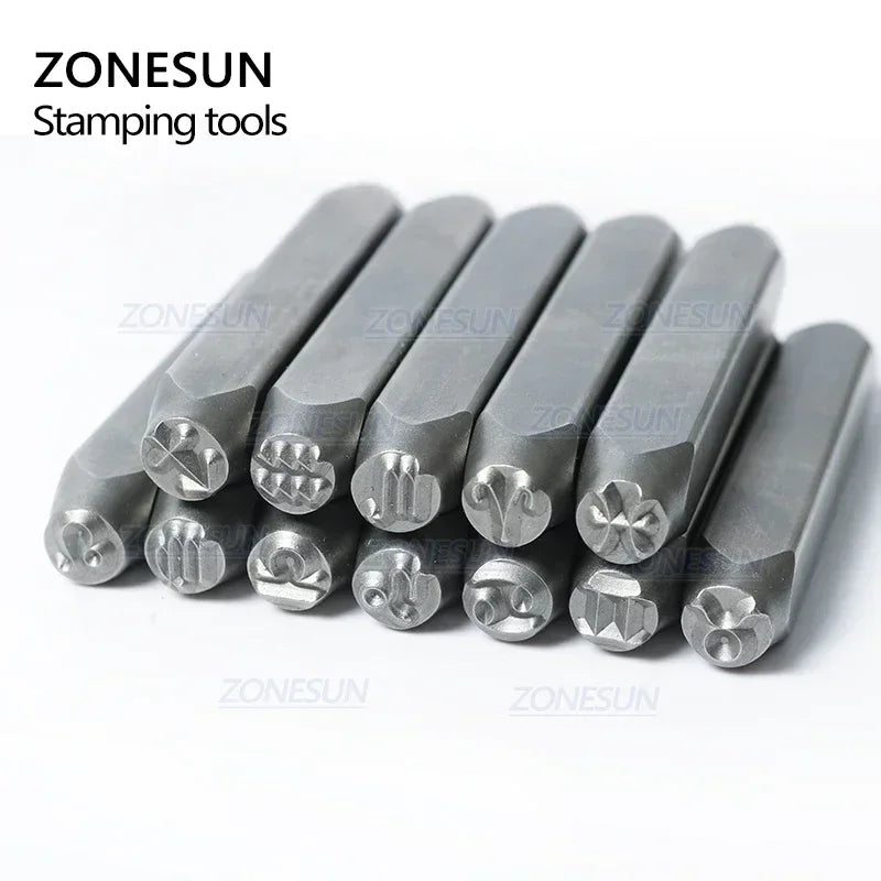 ZONESUN Leather stamp Jewelry Metal Stamps Symbols Leather Stamping Tools Steel Metal Tool For Bracelet Necklace