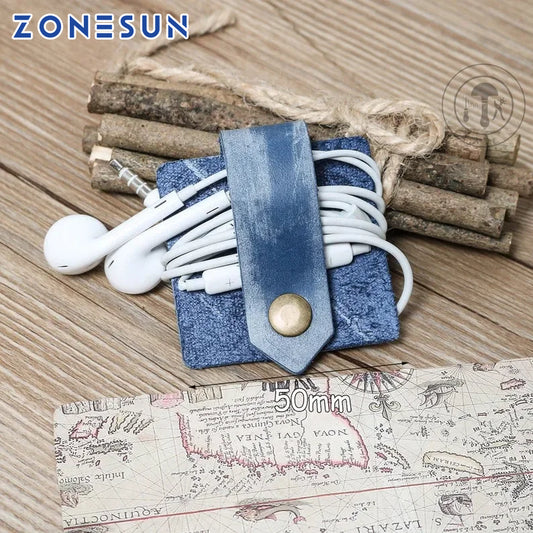 ZONESUN DIY Earphone Cord Keeper Leather Blade Organizer Earbud Holder Cutting Die For Die Cutting Machine Handicraft Cutter
