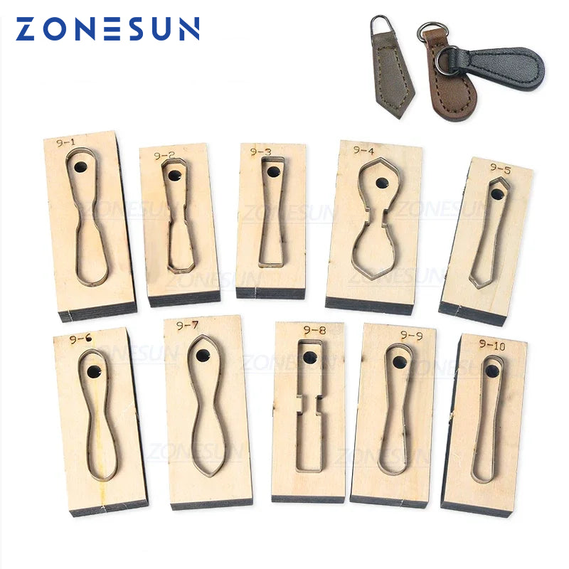 ZONESUN Leather Cutting Die Key Chain Wooden Punching Tools Leather Template Mold Cutter DIY Handcraft Tools