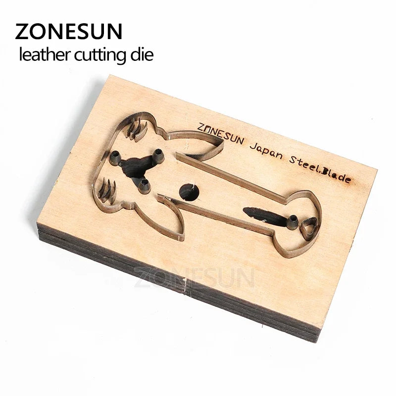 ZONESUN  Rabbit Customized leather cutting die Leather DIY Craft wire earphone collector Wooden Template Punching Cutting Mould