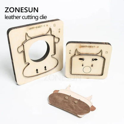 ZONESUN  Customized Calf Shape Leather Coin Holder Purse Minimalist Wallet Cutting Mold Die Punch Animal Japanese Steel