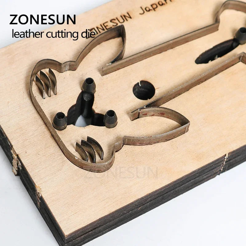 ZONESUN  Rabbit Customized leather cutting die Leather DIY Craft wire earphone collector Wooden Template Punching Cutting Mould