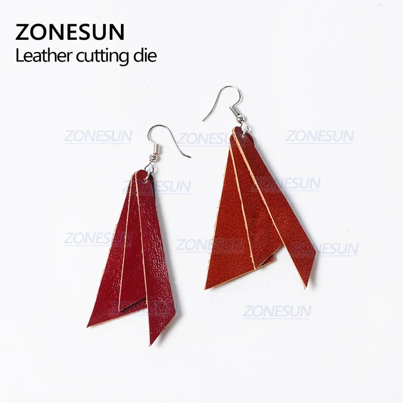 ZONESUN H3 DIY Custom Cutter Leather Earring Cutting Die Leather Cut Out Earring For Steel Rule Die Cutting Machine Press Tools