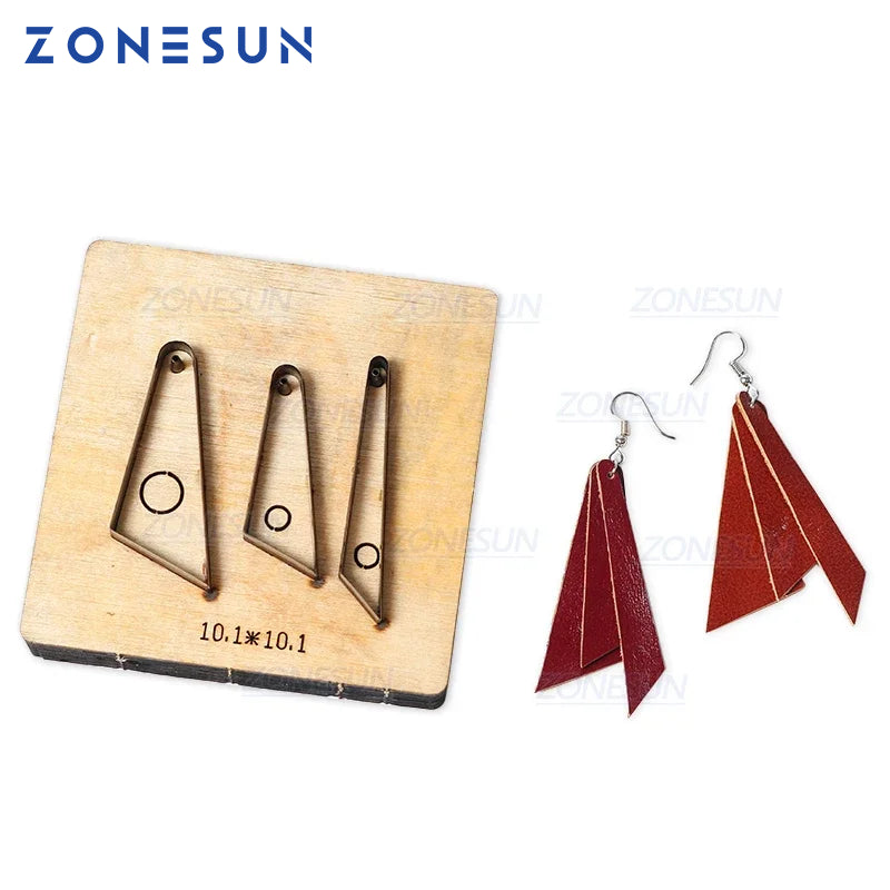ZONESUN H3 DIY Custom Cutter Leather Earring Cutting Die Leather Cut Out Earring For Steel Rule Die Cutting Machine Press Tools