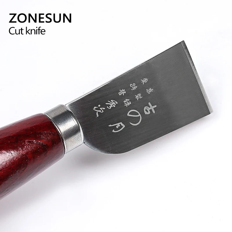 ZONESUN One Piece DIY Stainless Steel Leather Cutting Knife Leather Craft Tool With Wooden Cutter Tool Hot Sale