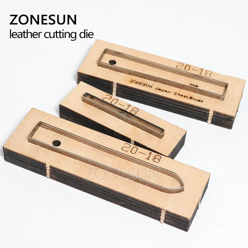 ZONESUN 20-18 Customized leather cutting die Leather DIY Craft supply watchband strap Wooden Template punch cut steel rule die