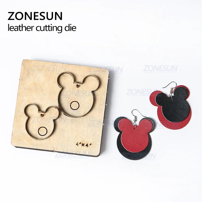 ZONESUN T5 DIY Custom Cutter Leather Earring Cutting Die Leather Cut Out Earring For Steel Rule Die Cutting Machine Press Tools
