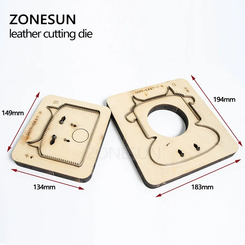 ZONESUN  Customized Calf Shape Leather Coin Holder Purse Minimalist Wallet Cutting Mold Die Cutter Animal Japanese Steel