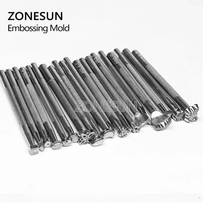ZONESUN 20Pcs/1Set   Metal Leather Carving Printing Tool DIY Manual Leather Craft Stamps Art Pattern Leather Stamping Printing