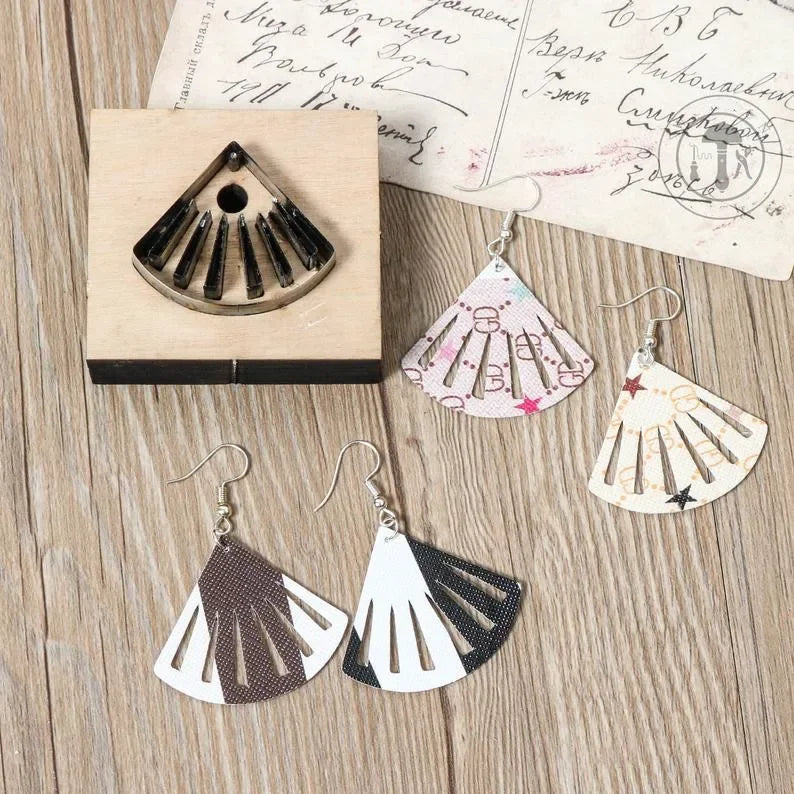 ZONESUN Custom Hand Fan Leather Blade Earring Paper Cutting Die Tool For Die Cutting Machine DIY Punching Clicker Steel Rule Die