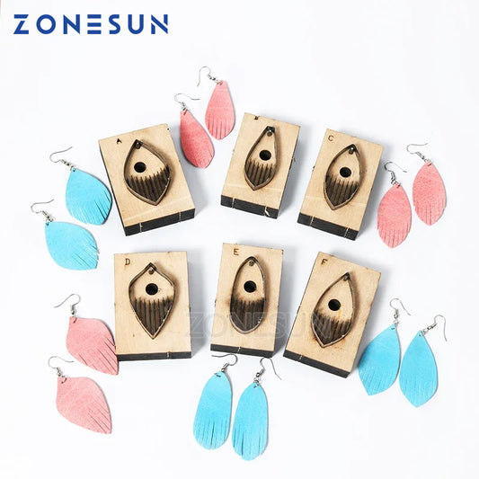 ZONESUN Leather Earring Cutting Die Tassel Steel Rule Die Leather Decoration Tool For Die Cutting Machine DIY Handicraft Cutter