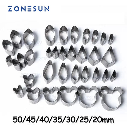 ZONESUN 20/25/30/50mm irregular Iron Blade Rule Die Cut Hole Punch Tool Cutting Mold Dies Cutter for DIY Leather Crafts Belt