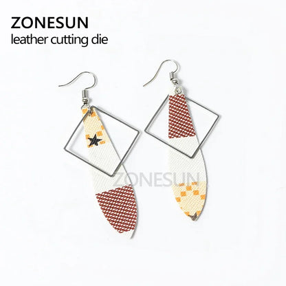 ZONESUN Custom Irregular Leather Earring Paper Cutting Die Tool For Die Cutting Machine DIY Punching Clicker Steel Rule Die