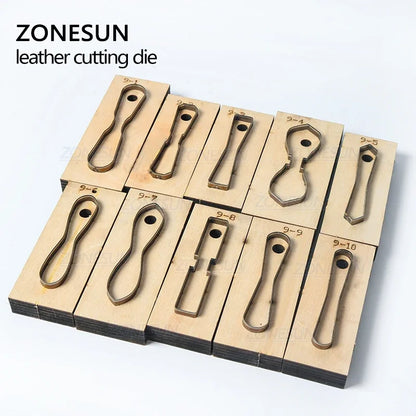 ZONESUN Leather Cutting Die Key Chain Wooden Punching Tools Leather Template Mold Cutter DIY Handcraft Tools