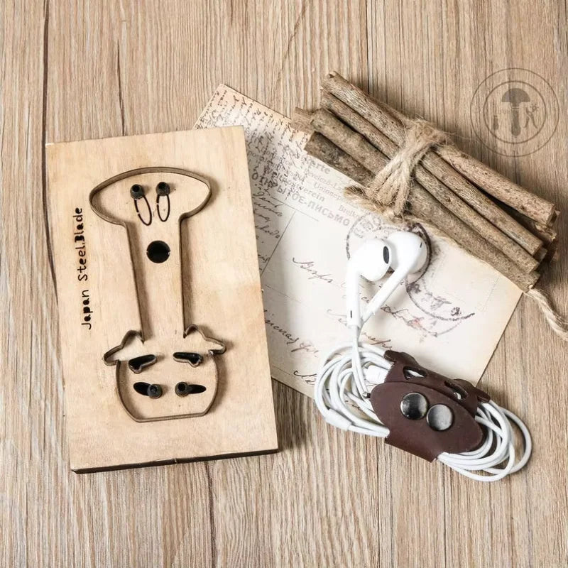 ZONESUN Customized calf leather cutting die Leather DIY Craft wire earphone collector Wooden Template Punching Cutting Mould