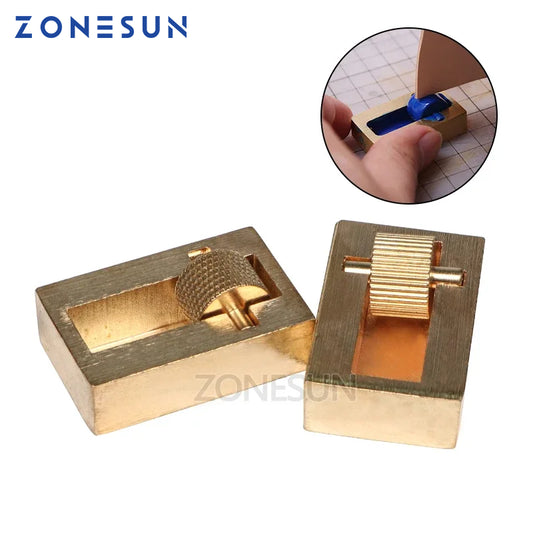ZONESUN Leather Craft Making Tool Edge Oil Painting Box With 2 Rollers Brass DIY Sewing Tool Making Hand Tool Set