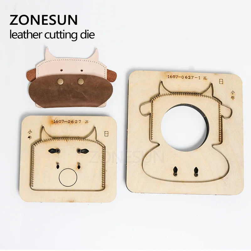 ZONESUN  Customized Calf Shape Leather Coin Holder Purse Minimalist Wallet Cutting Mold Die Cutter Animal Japanese Steel