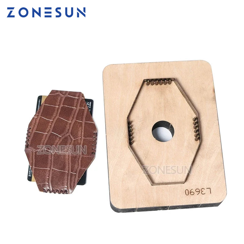 ZONESUN C1 Bank Credit Card Holder Custom Leather Cutting Die Handicraft Punching Tool DIY Paper Clicker Die Wooden Template