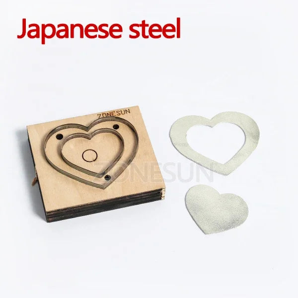 ZONESUN Heart-shape cutting die bag accessory decoration punching tool for key fob die cutting machine DIY handicraft cutter