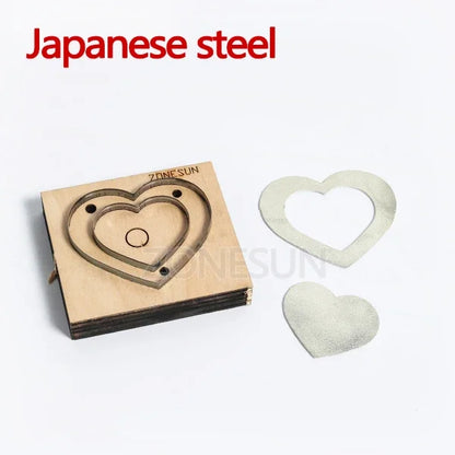 ZONESUN Heart-shape cutting die bag accessory decoration punching tool for key fob die cutting machine DIY handicraft cutter