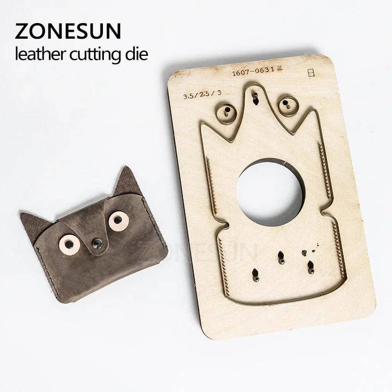 ZONESUN Customized Owl Shape Leather Holder Purse Small Wallet Punching Tool Cutting Die  Mold Animal Japanese Steel