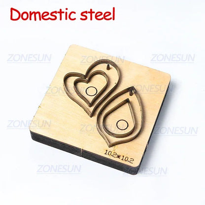 ZONESUN T3 DIY Custom Cutter Leather Earring Cutting Die Leather Cut Out Earring For Steel Rule Die Cutting Machine Press Tools