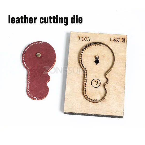 ZONESUN D103 Customized leather cutting die DIY Key Ring Wooden Template Knife Punching Key Chain Cutting Mould Cutter