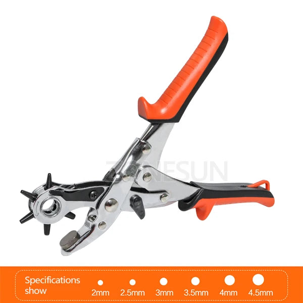 ZONESUN Leather Hole Punch Stitching Pliers Punch Tool Round Hole Perforator For Leather Strap Watch Band Belt Hollow Puncher