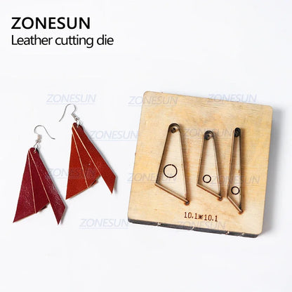 ZONESUN H3 DIY Custom Cutter Leather Earring Cutting Die Leather Cut Out Earring For Steel Rule Die Cutting Machine Press Tools