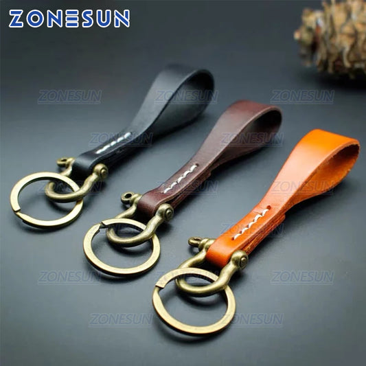 ZONESUN Custom Leather Key Chain Die Cuts For Handmade Key Ring DIY Key Fob Hang Decoration Cutting Clicker Die Steel Rule Die