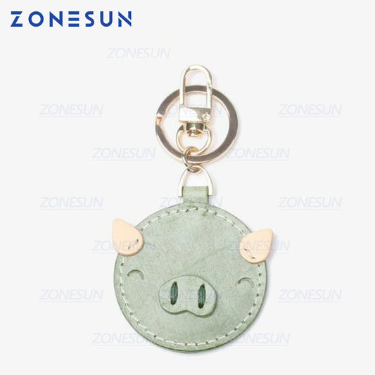 ZONESUN Custom Pig Leather Key Chain Die Cuts For Handmade Key Ring DIY  Hang Decoration Cutting Clicker Die Steel Rule Die