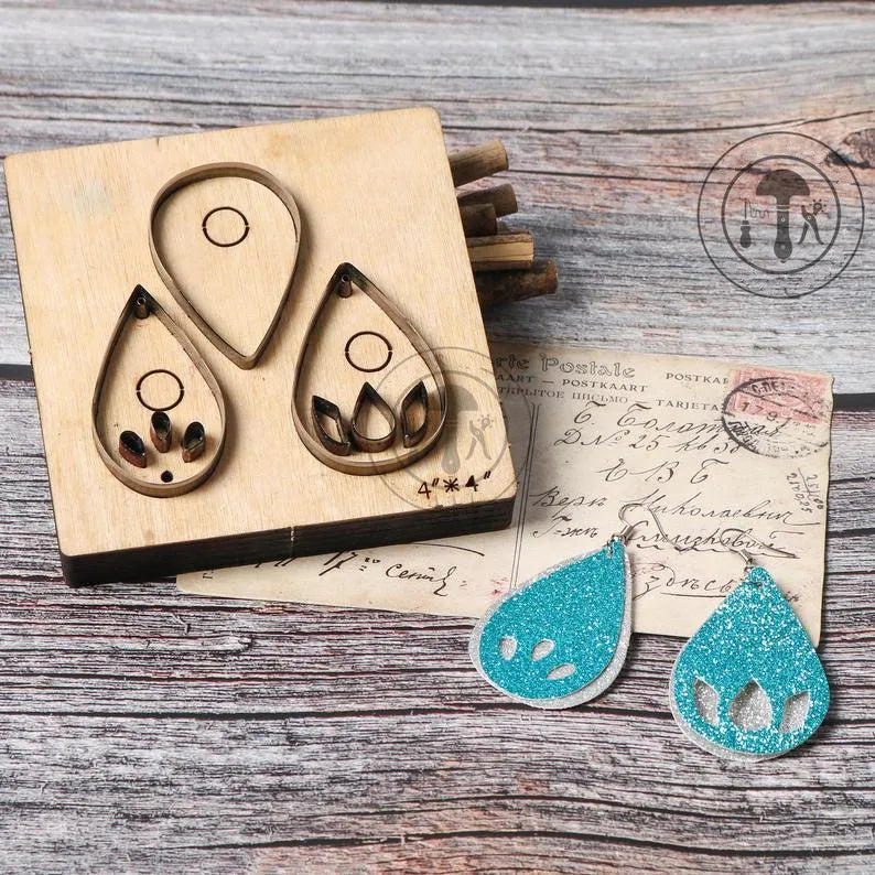 ZONESUN T11 DIY Custom Cutter Leather Earring Cutting Die Leather Cut Out Earring For Steel Rule Die Cutting Machine Press Tools