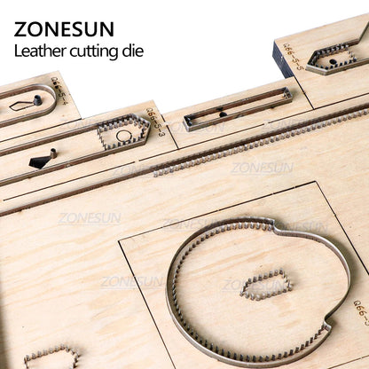 ZONESUN Cylinder Bag Leather Cross-body bag Japan Steel Blade DIY Wood Dies Stencil Punch Hand Tool Cut Knife Mould