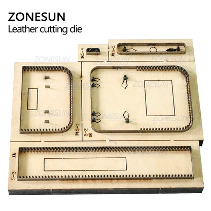 ZONESUN Crossbody Bag Leather Cutting Die Custom Handbag Punching Tool Coin Purse Steel Rule Die Small Wallet Cutter Die Cuts