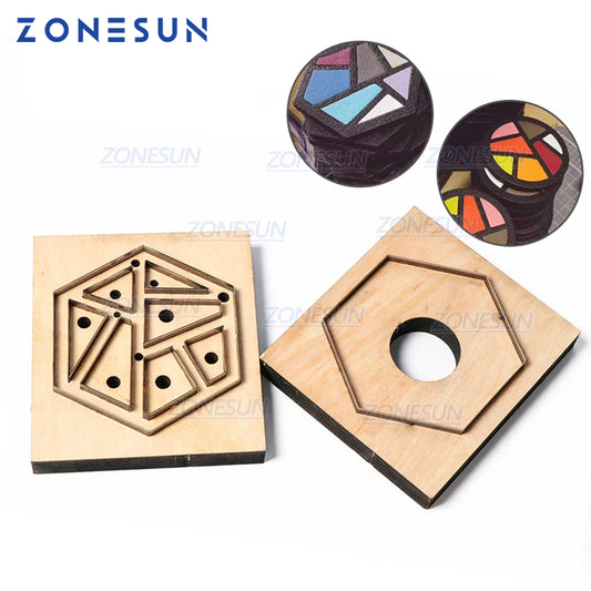 ZONESUN Leather Tangram Cup Mat Flower Customized Leather Cutting Die Handicraft Tool Punch Cutter Mold Diy Paper Laser Knife