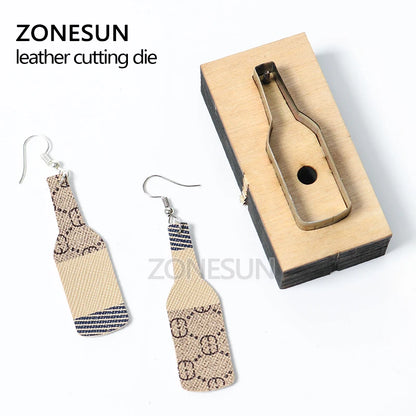 ZONESUN Custom Beer Bottle Leather Earring Paper Cutting Die Tool For Die Cutting Machine DIY Punching Clicker Steel Rule Die