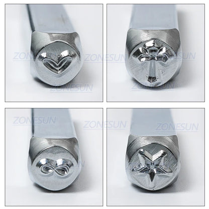 ZONESUN 4PCS Jewelry Stamping Metal Alphabet LOGO Steel Stamps Mold Marking Tool Punch Die For Gold Ring Bracelet Necklace