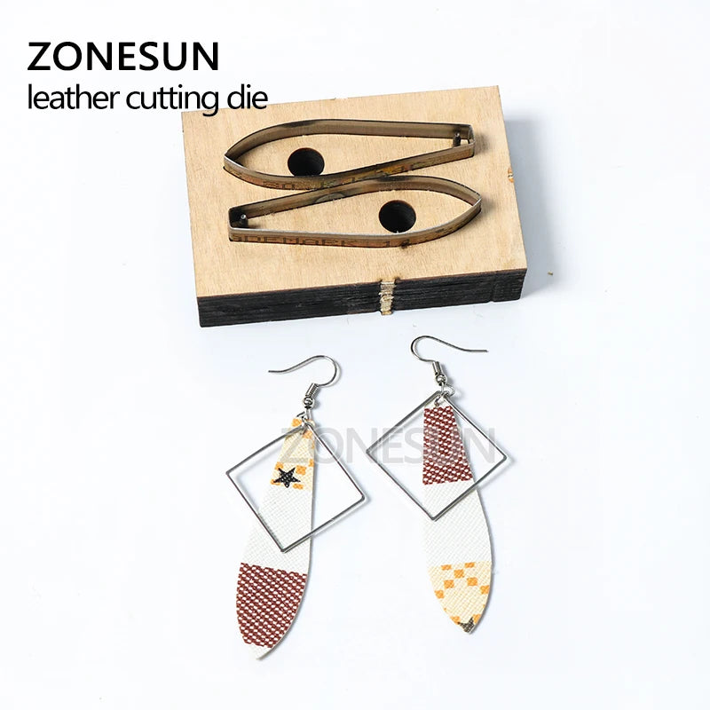 ZONESUN Custom Irregular Leather Earring Paper Cutting Die Tool For Die Cutting Machine DIY Punching Clicker Steel Rule Die