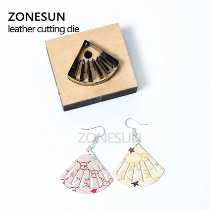 ZONESUN Custom Hand Fan Leather Earring Paper Cutting Die Tool For Die Cutting Machine DIY Punching Clicker Steel Rule Die