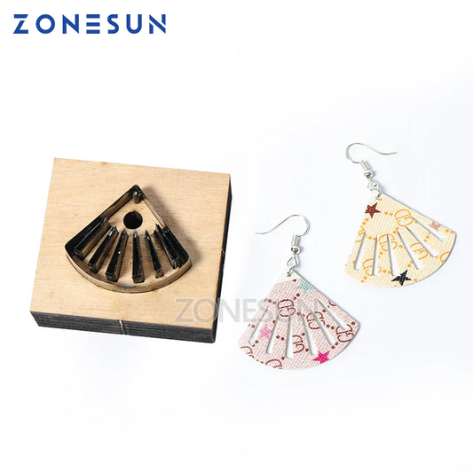 ZONESUN Custom Hand Fan Leather Earring Paper Cutting Die Tool For Die Cutting Machine DIY Punching Clicker Steel Rule Die