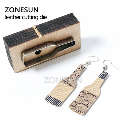 ZONESUN Custom Beer Bottle Leather Earring Paper Cutting Die Tool For Die Cutting Machine DIY Punching Clicker Steel Rule Die