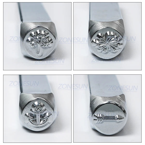 ZONESUN 4PCS Jewelry Stamping Metal Alphabet LOGO Steel Stamps Mold Marking Tool Punch Die For Gold Ring Bracelet Necklace