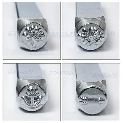 ZONESUN 4PCS Jewelry Stamping Metal Alphabet LOGO Steel Stamps Mold Marking Tool Punch Die For Gold Ring Bracelet Necklace