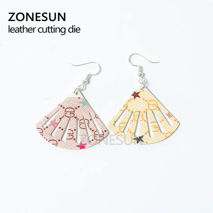 ZONESUN Custom Hand Fan Leather Earring Paper Cutting Die Tool For Die Cutting Machine DIY Punching Clicker Steel Rule Die